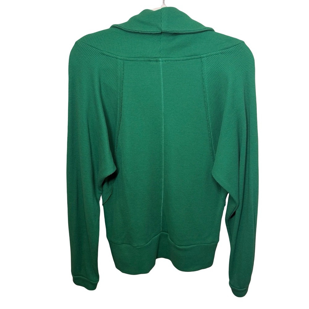 PILCRO Anthropologie Kelly Green Mock Neck Waffle Knit Long Sleeve Size Large - Picture 4 of 9